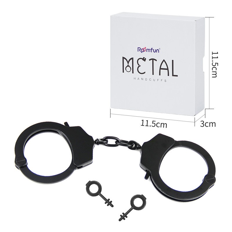 Roomfun Bondage Metal Foreplay Handcuffs with Keys PD-047 Black