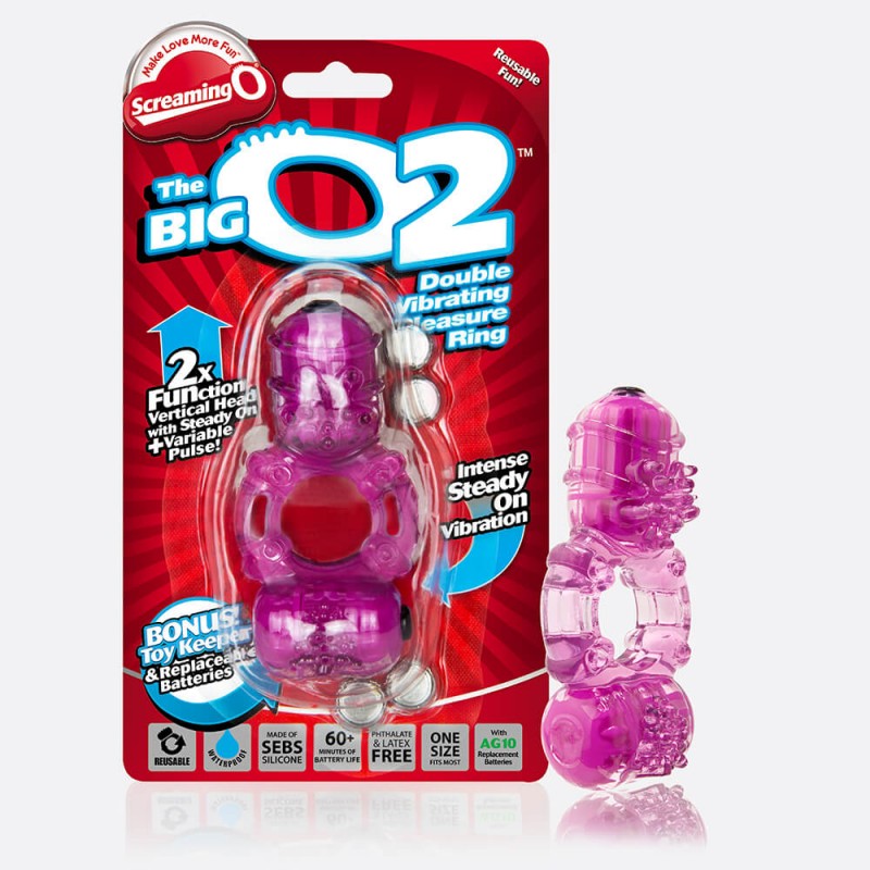 Screaming O The Big O2 Double Vibrating Cock Ring Purple