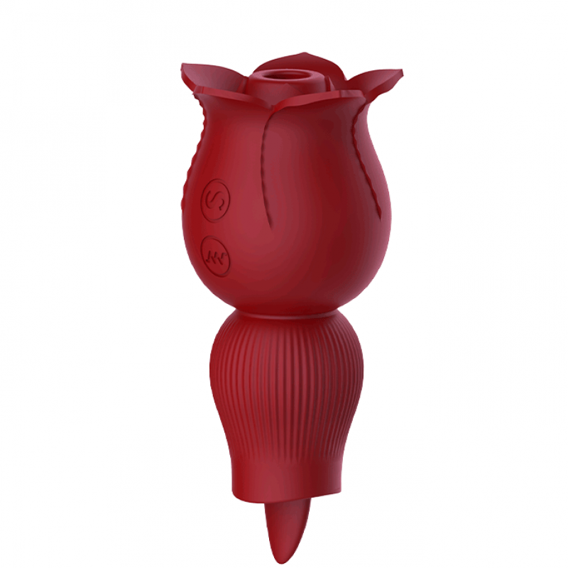 Dibe Night Rose Vibrator DB-2102 Sucking/Licking Vibrator Red