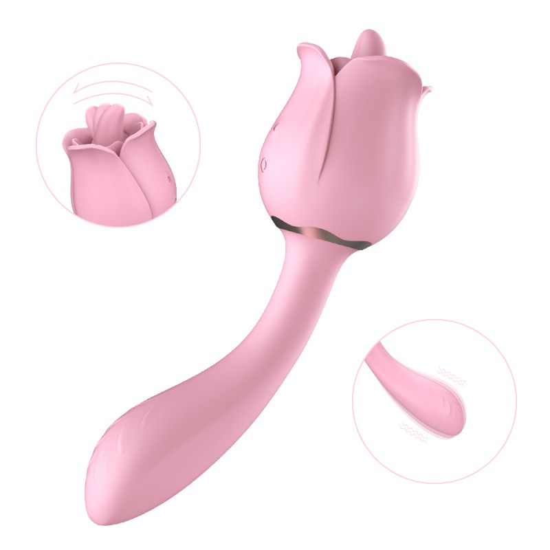 S-Hande Rose Flower Tongue Licking Vibrator SHD-S361-2 Pink