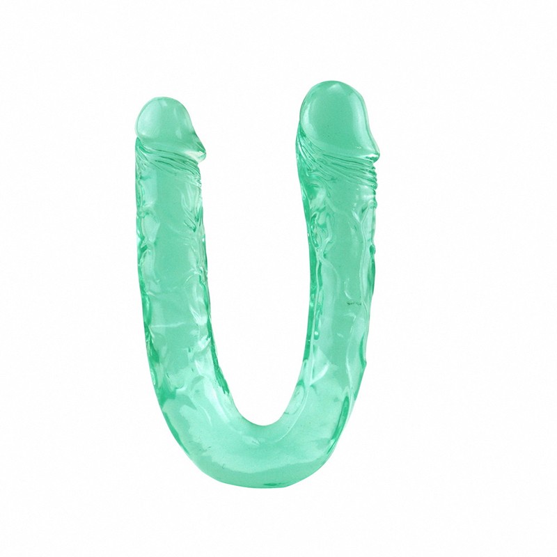 Venusfun U Shaped 16.53 Inch Double Ended Silicone Dildo Green
