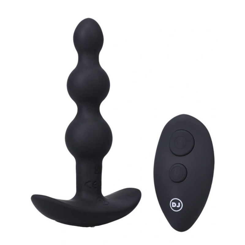 Doc Johnson A-play Beaded Vibe Anal Plug With Remote black