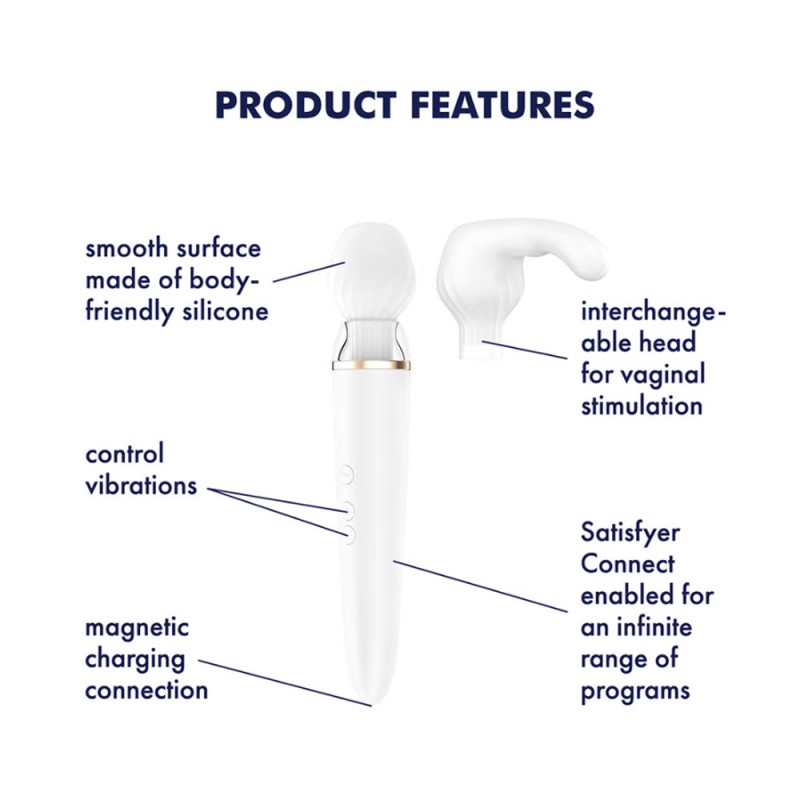 Satisfyer Double Wand-er Clitoris Stimulation Vibrator Connect App