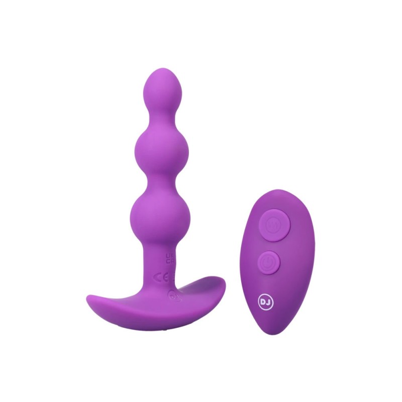 Doc Johnson A-play Beaded Vibe Anal Plug With Remote purple