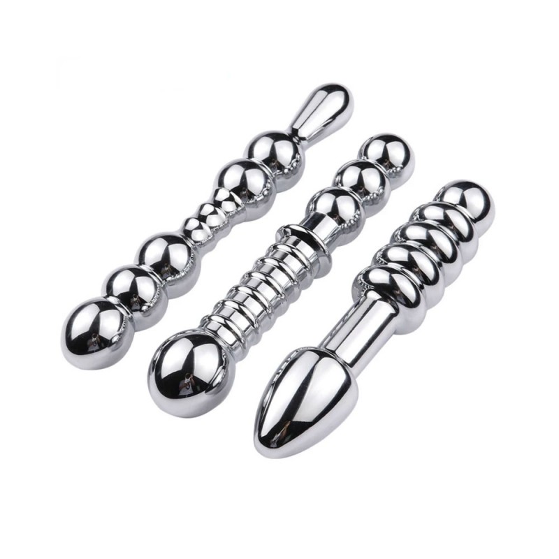 Aluminium alloy Double Head Anal Plug Beads Dildo