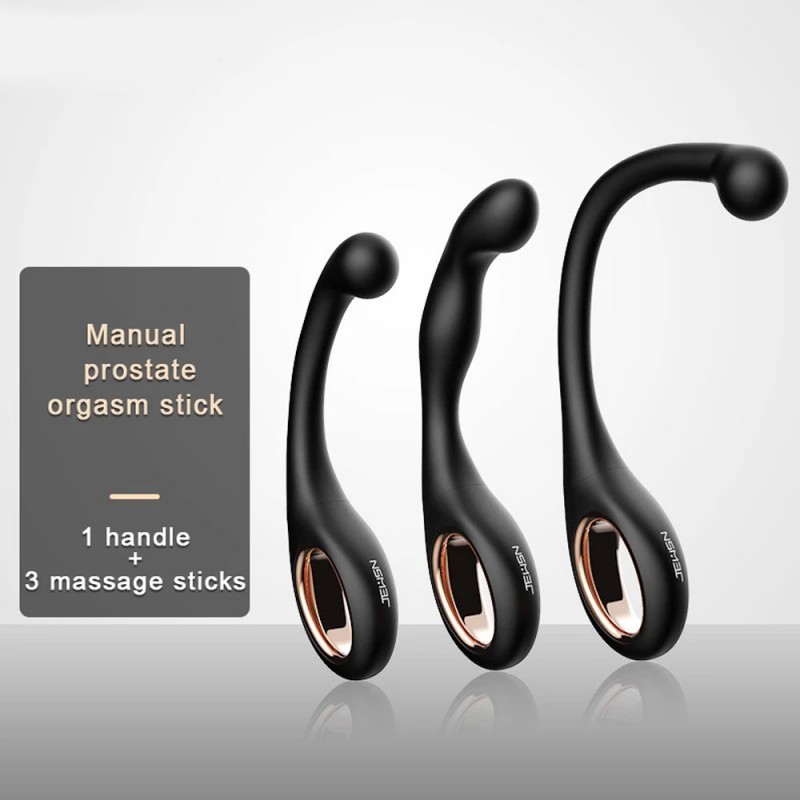 Male Manual Prostate Massager with 3 Accessories