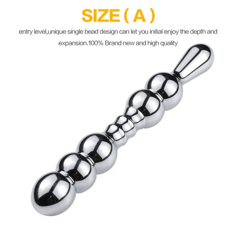 Aluminium alloy Double Head Anal Plug Beads Dildo
