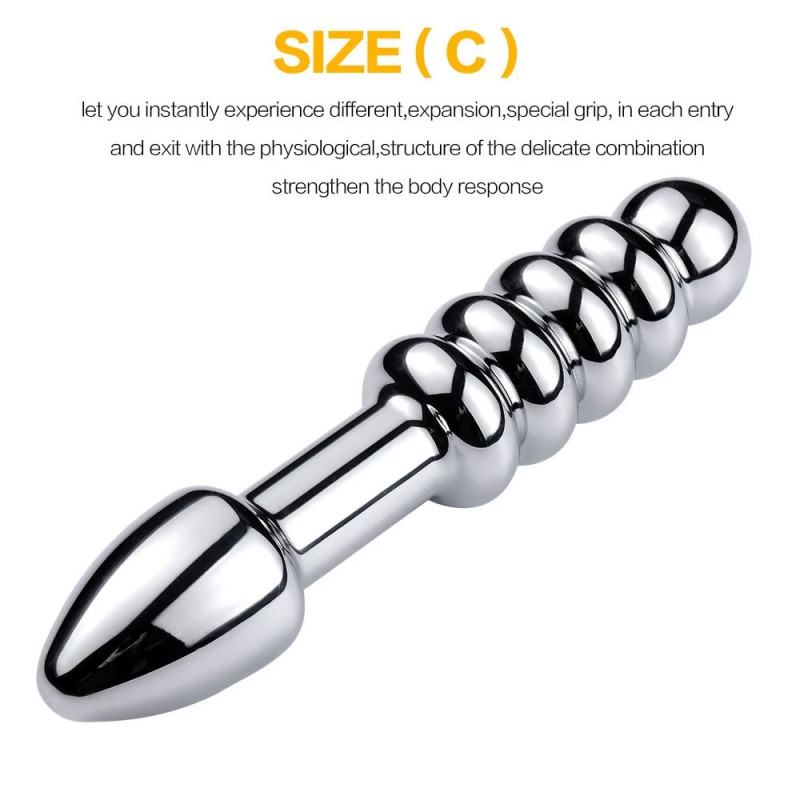 Aluminium alloy Double Head Anal Plug Beads Dildo