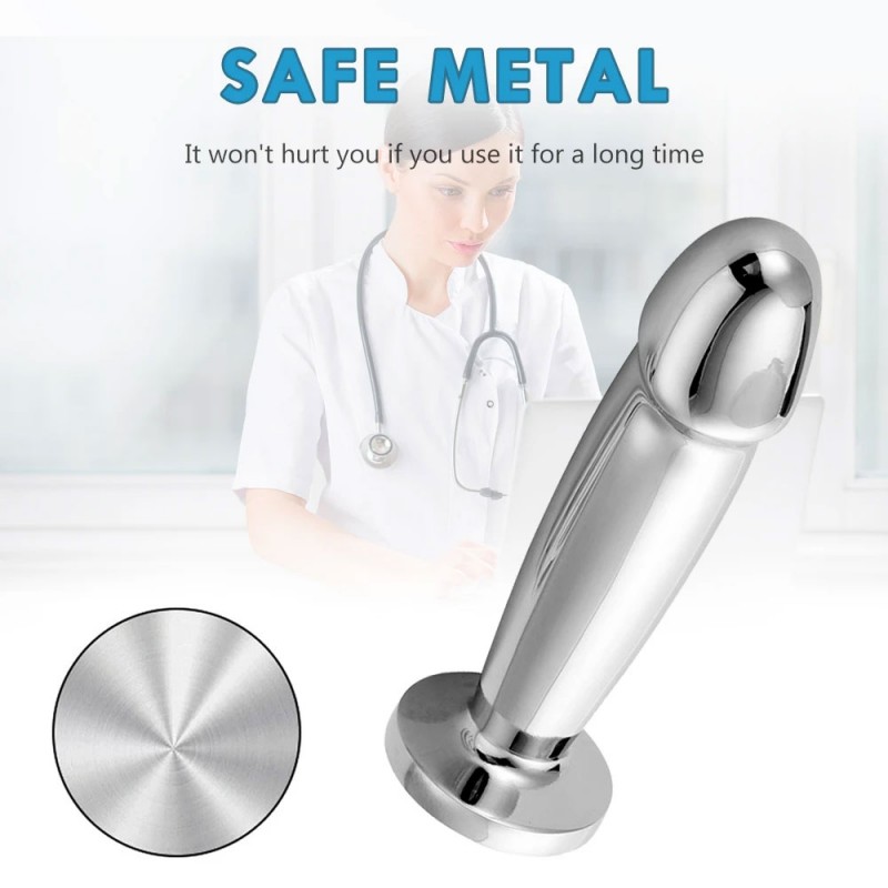 Stainless Steel Vibrator Dildo Anal Plug With Remote Control
