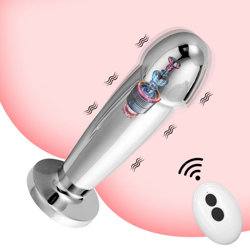 Stainless Steel Vibrator Dildo Anal Plug With Remote Control