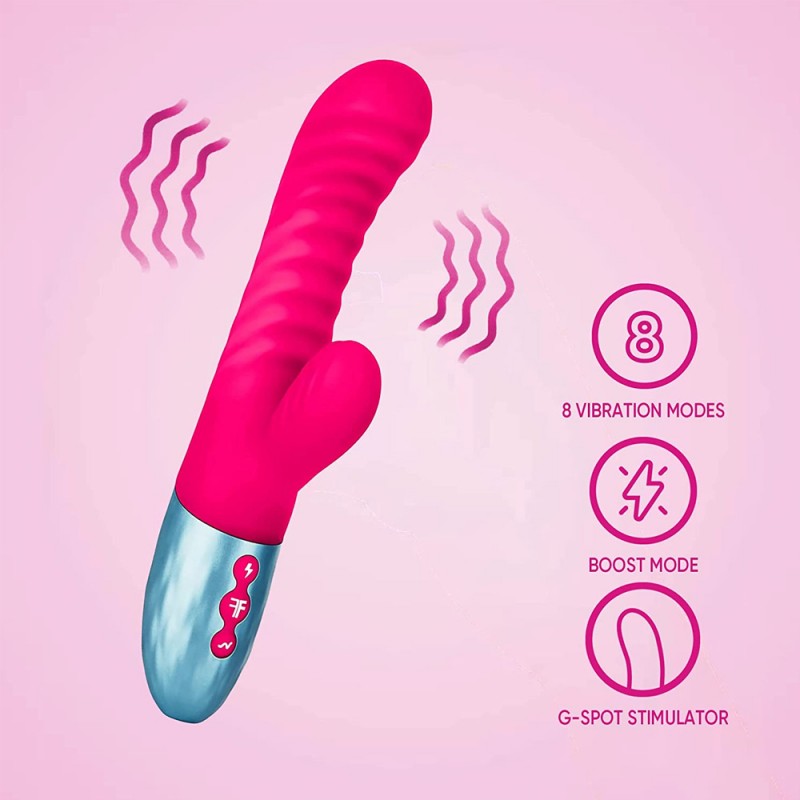 Femme Funn Delola Dual Density Rabbit Ribbed Dildo Vibrator 5