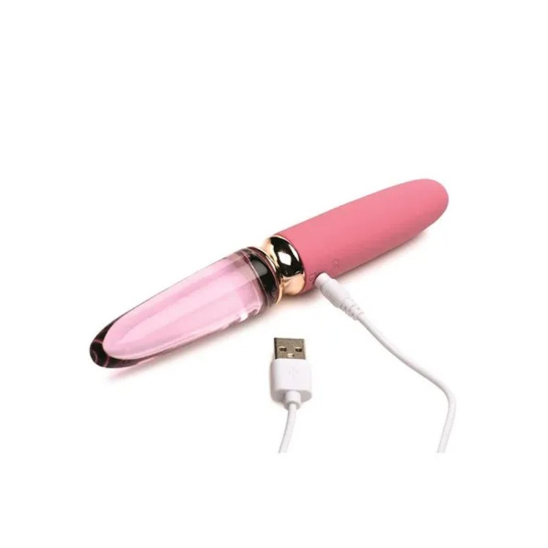 Prisms Vibra Glass Rose Dual Ended Vibrator 6