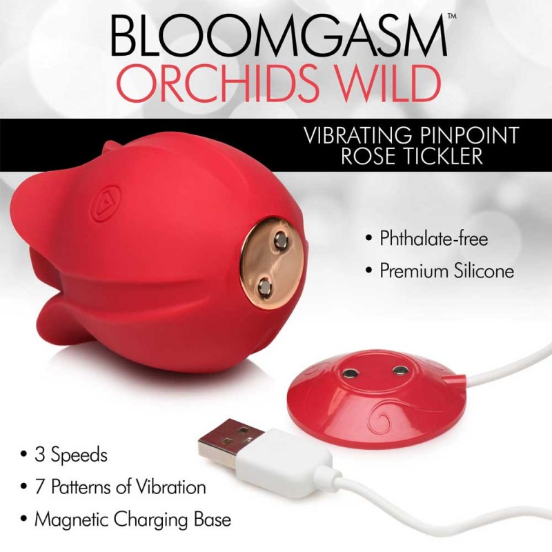 Orchids Bloomgasm Wild Pinpoint Silicone Rose Vibrator 3