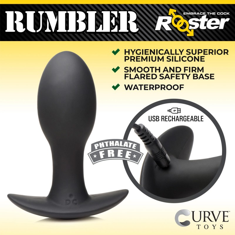 Rooster Rumbler Silicone Vibrating Anal Plug Large 3