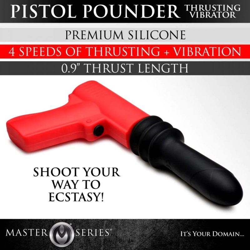 Master Series Thrusting Pistola Rechargeable Silicone Vibrator 3