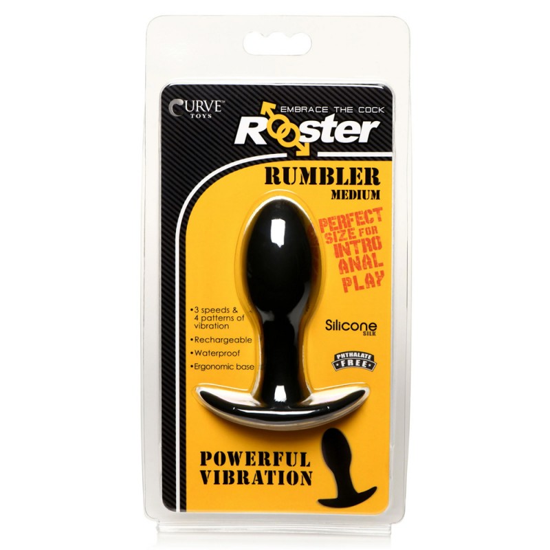Rooster Rumbler Silicone Vibrating Anal Plug Large 4