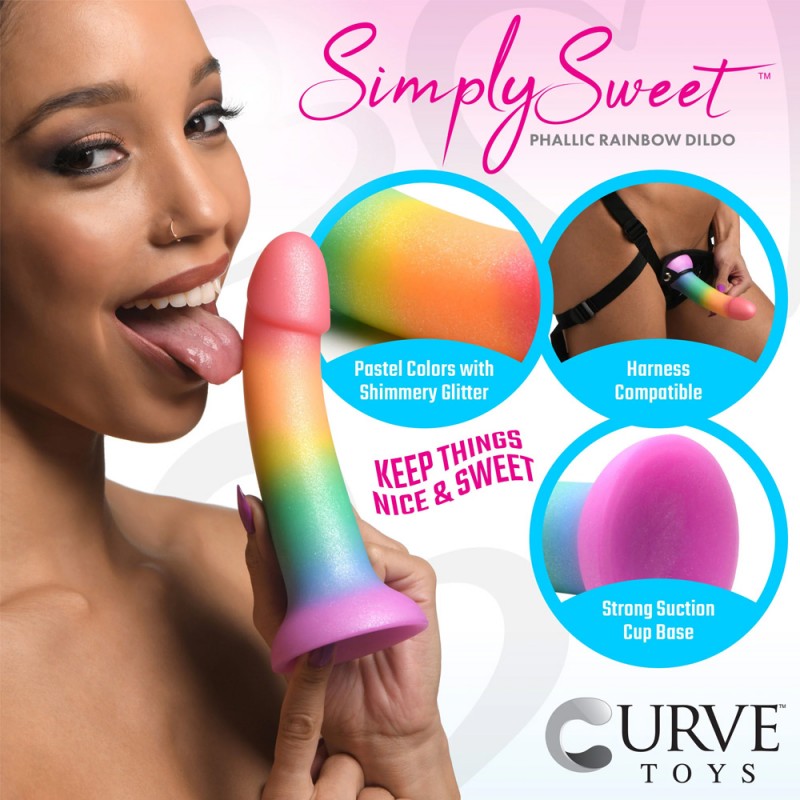 Adam & Eve Simply Sweet Phallic Suction Rainbow Dildo  1