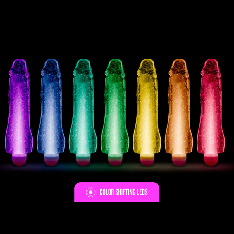 Blush Glow Dicks Molly Glitter Realistic Vibrating Dildo 2