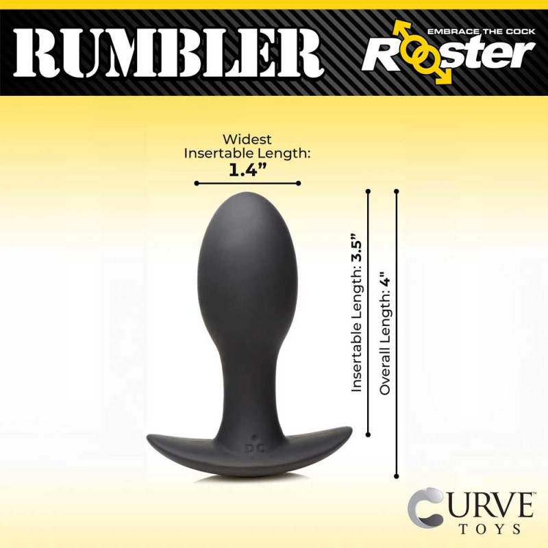 Curve Toys Rooster Rumbler Vibrating Silicone Butt Plug Medium 2
