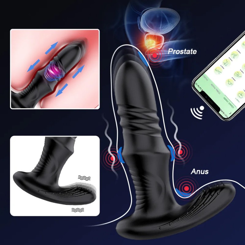 Remote Controlled Thrusting Vibrating Prostate Massager