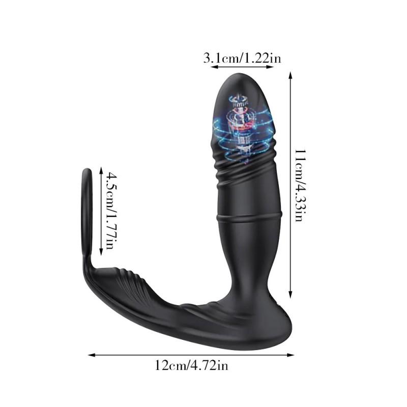 APP Controlled Thrusting Vibrating Prostate Massager With Ring