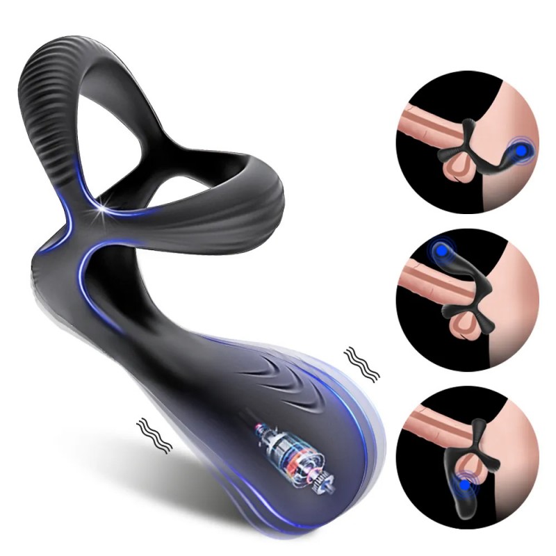 Couples Erection Anal Vibrator with Vibrating Cock Ring