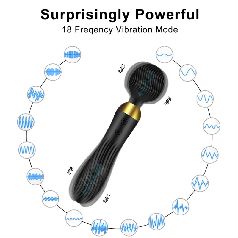 18 Speeds Powerful Dildo Vibrator AV Magic Wand G-Spot Massager