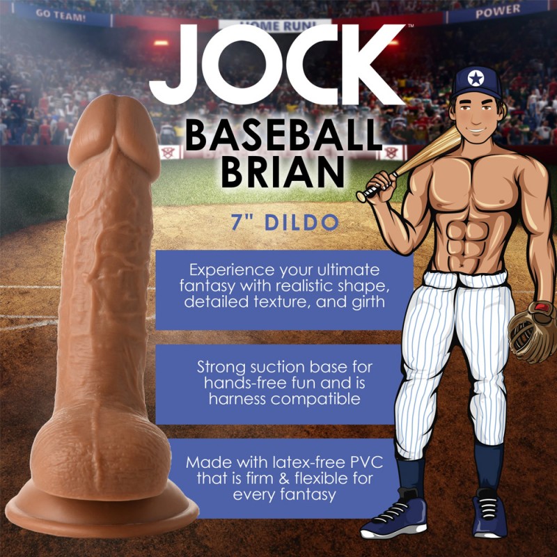 JOCK Baseball Brian 7" Dildo W/ Balls Medium