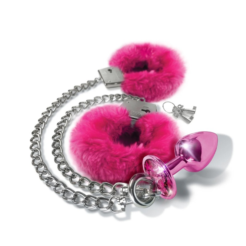 NIXIE Metal Butt Plug and Furry Handcuff Set 5