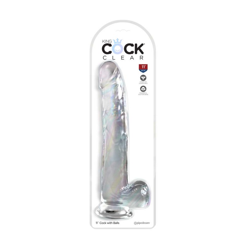 Pipedream King Cock Clear Cock 11 Inch Realistic Dildo With Balls