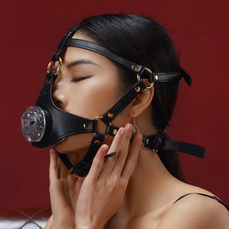 LOCKINK Blowjob Head Harness Muzzle for Puppy Play5