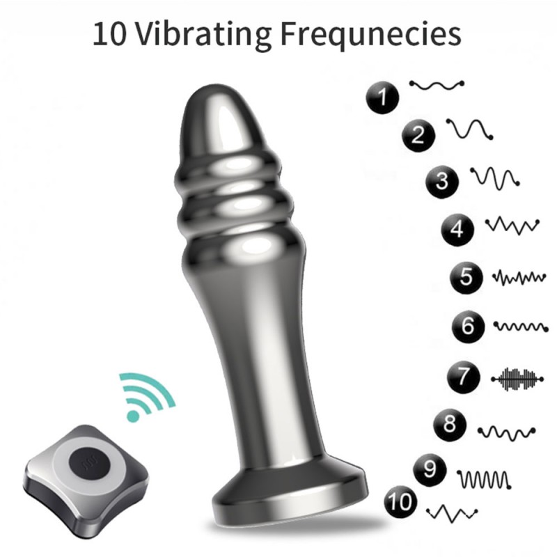 Metal anal plug vibrator with threads 3