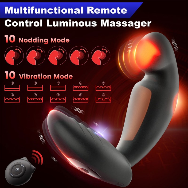 Luminous Prostate Massagers with Remote Control - 10 Color Lightings1