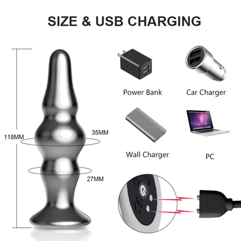 Vibrating Butt Beaded Plug with Remote6
