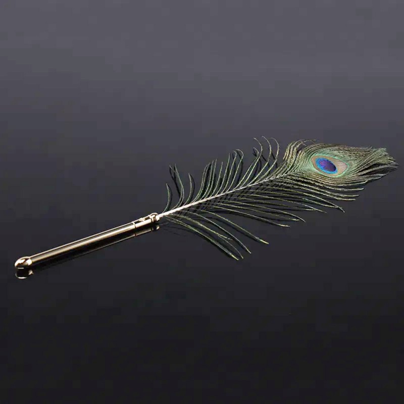LOCKINK Sevanda Dual Natural Peacock Flirting Feather Tickler Wand6