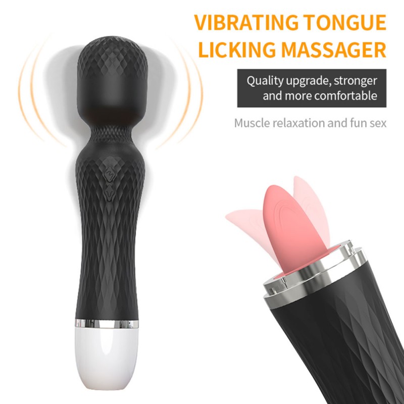 AV Wand with Tongue Licking Double Ended Vibrator3