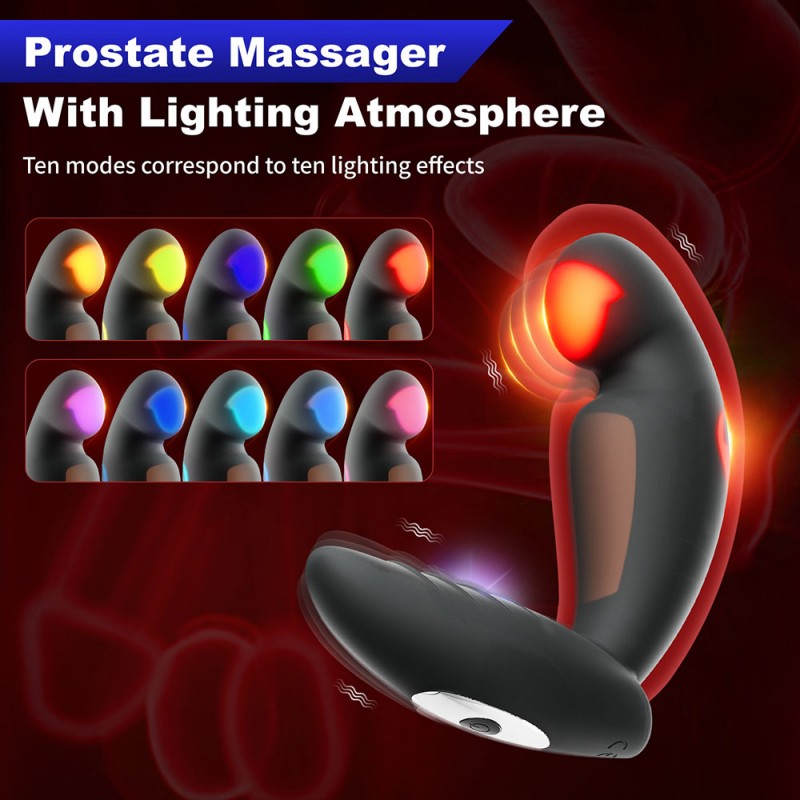 Luminous Prostate Massagers with Remote Control - 10 Color Lightings5