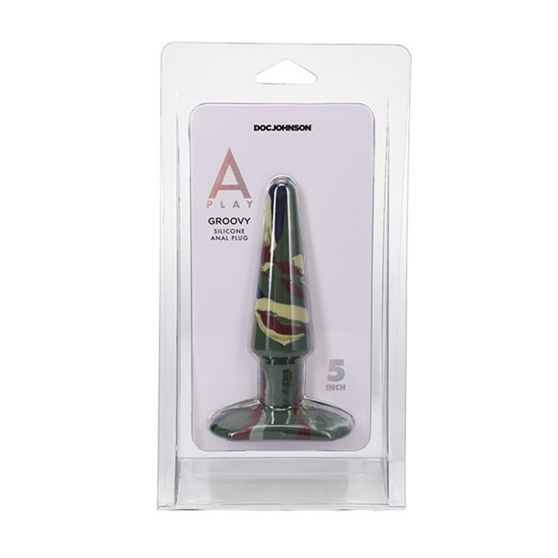 Doc Johnson A-Play Groovy 5 Inch Silicone Anal Plug Camouflage2