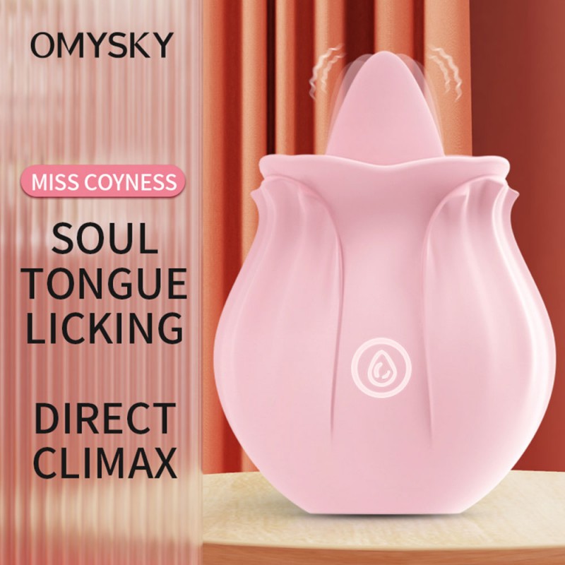 Rose Vibrator with Tongue Licking & 10 Vibrating Modes