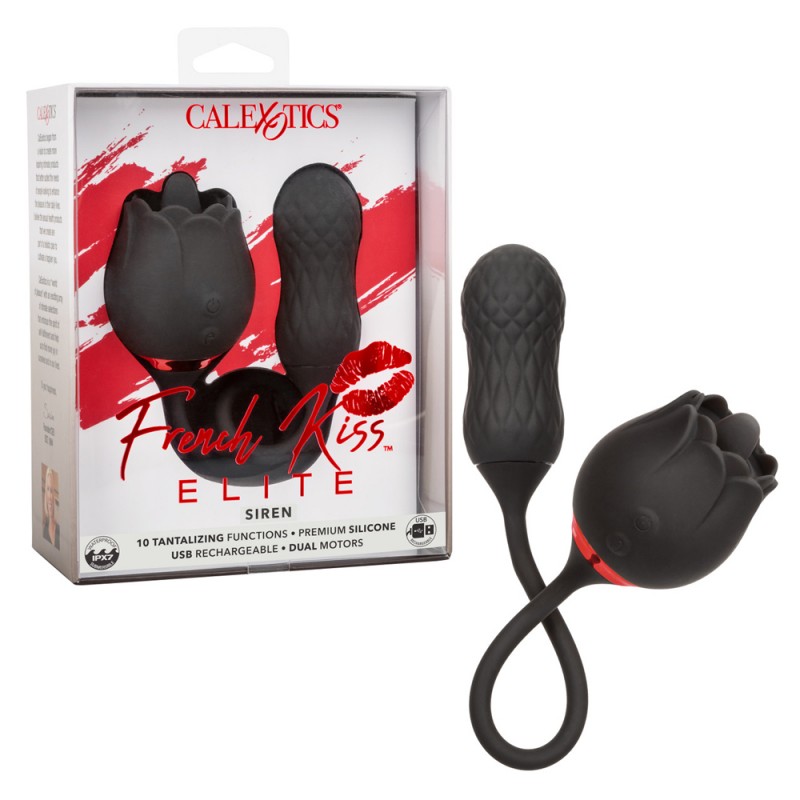 CalExotics French Kiss Elite Siren Dual Head Rose Stimulation Vibrator