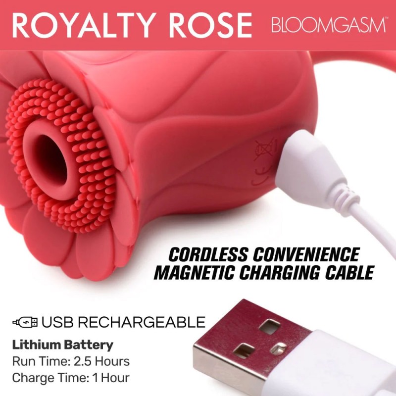 Bloomgasm Royalty Rose Textured Suction Clit Stimulator 6