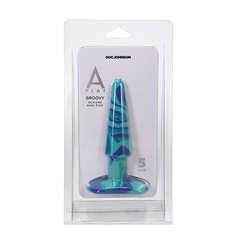 Doc Johnson A-Play Groovy Silicone 5 Inch Anal Plug Ocean2