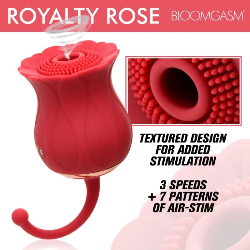 Bloomgasm Royalty Rose Textured Suction Clit Stimulator 5