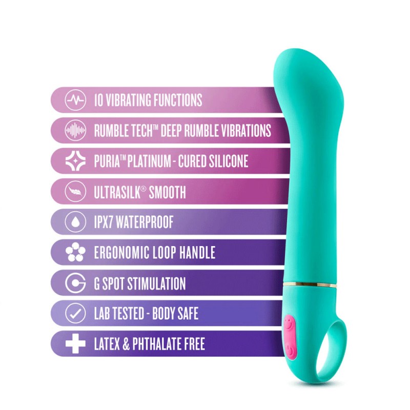 Blush Aria Flirty AF Silicone G-Spot Vibrator with Loop Handle Teal4