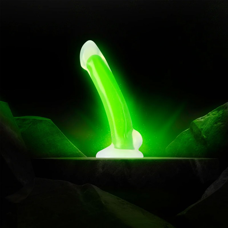 Blush Neo Elite Omnia7 Inch Dildo Glow In The Dark Neon Green 5