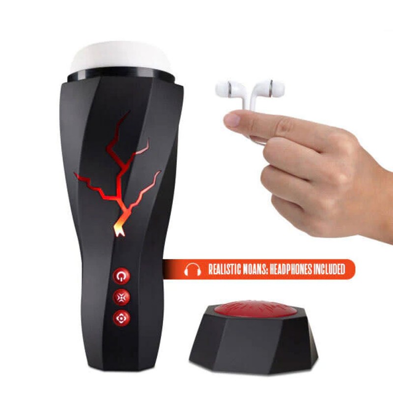 Blush M for Men Storm Realistic White Vibrating Rechargeable Masturbator