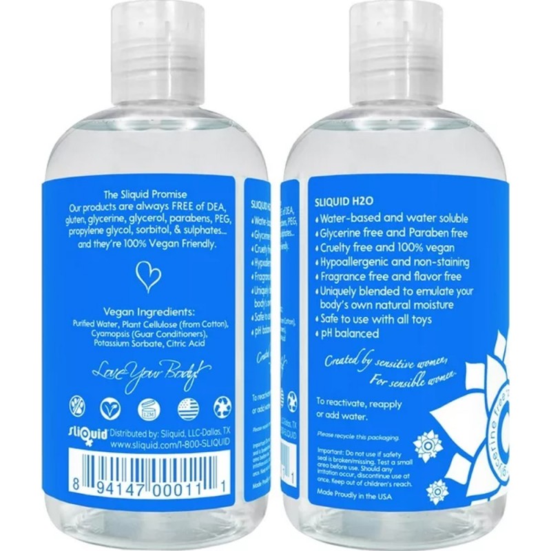 Sliquid Naturals H2o Original Water Based Lubricant 4716