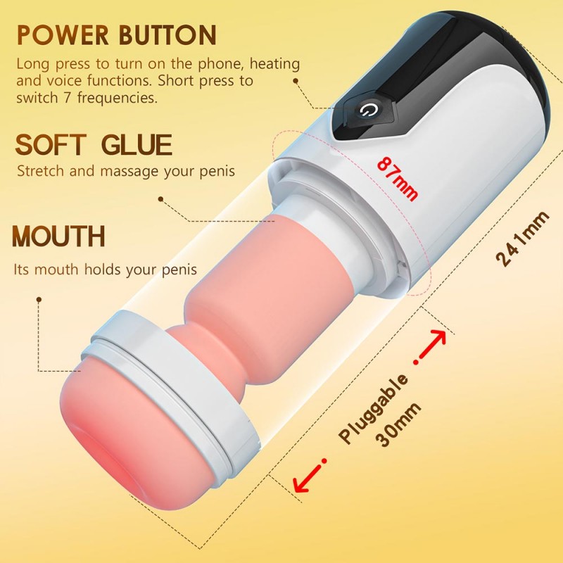 Aierle Wearable Male Masturbation Cup with Thrusting Penis & Glans & Voice Heating3