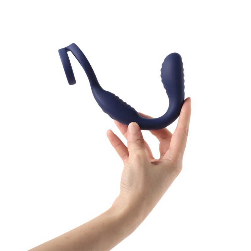 AROSUM VibraDuo Vibrating Perineum & Prostate Massager Double Cock Rings with Remote5