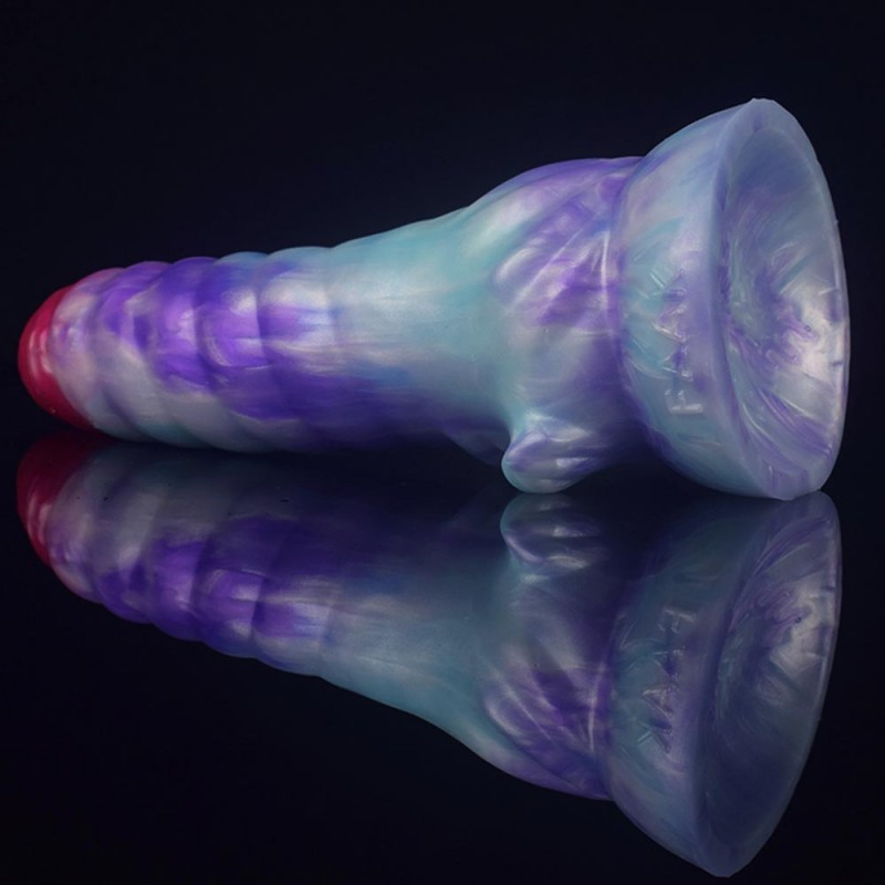 FAAK Threaded Protruding Silicone Fantasy 8 Inch Dildo